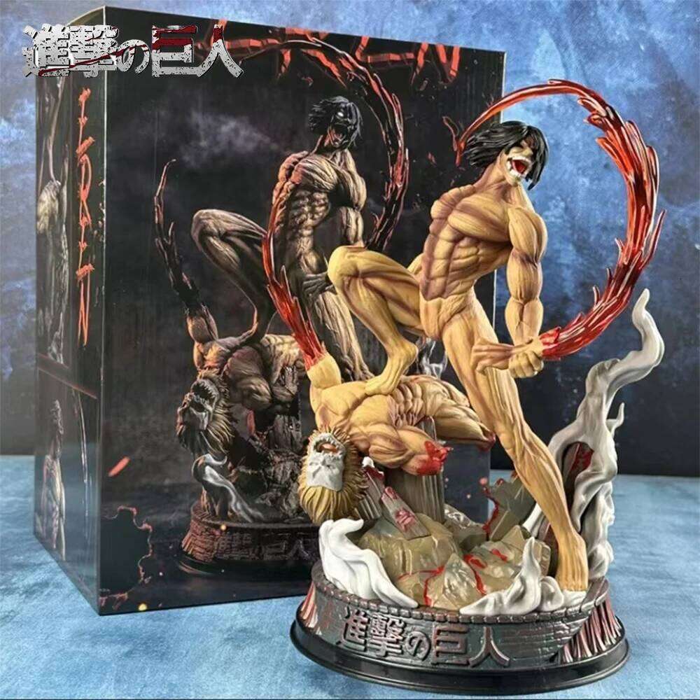 Attack On Anime Figure The Armored Figures 29cm Titan Eren Jager Action Figurine Model Pvc GK Statue Ornament Toys Gifts