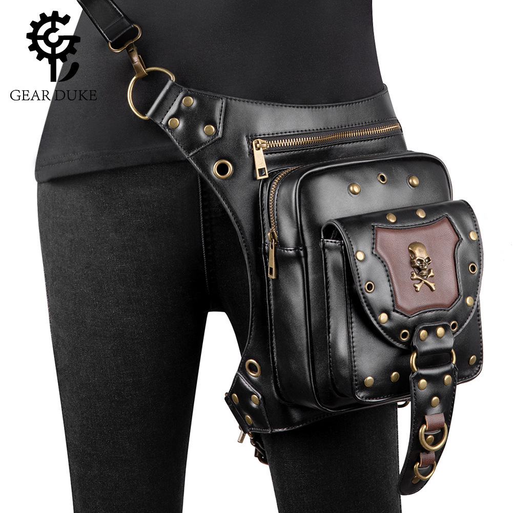 2022 New Women's Motorcycle Punk Single Shoulder Crossbody Skull Outdoor Casual Waist Bag ddmymoon