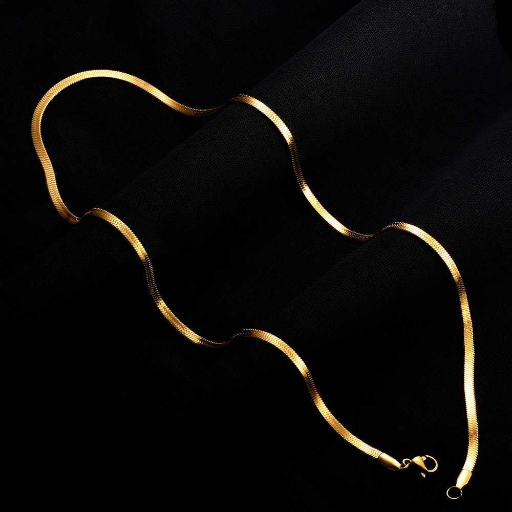 1 piece Width 2mm/2.5mm/3mm/4mm Stainless Steel Herringbone Snake Chain Flat Snake Chain Men Women Necklace Jewelry Non-allergenic XJ250708