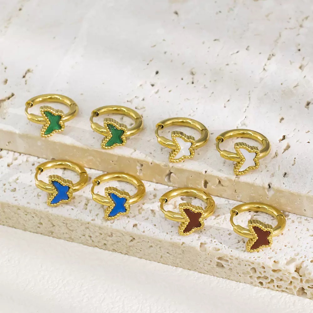 New Luxury Butterfly Hoop Earrings Now Available Stainless Steel Fashion Hoop Earrings