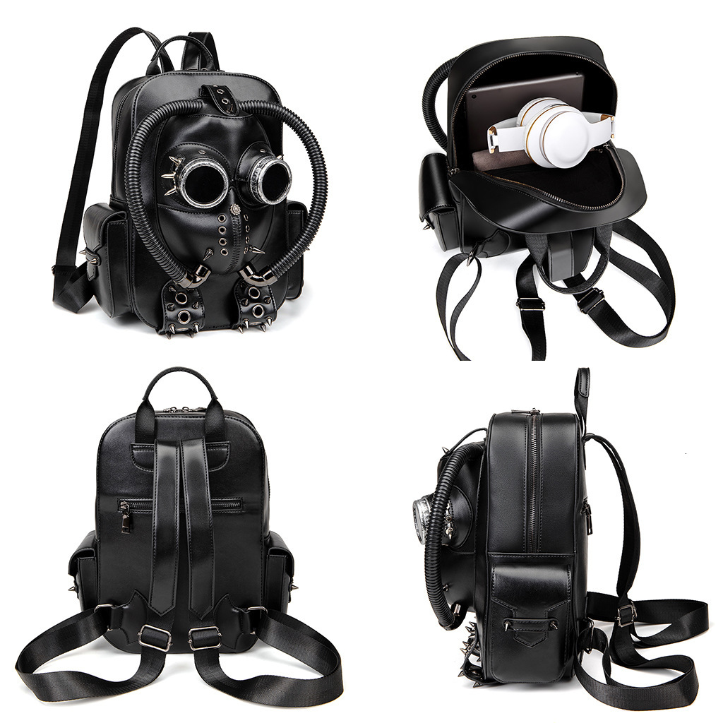 Trend Creative Dark Backpack Halloween Skull Rivet Design Niche Gothic Style ddmymoon