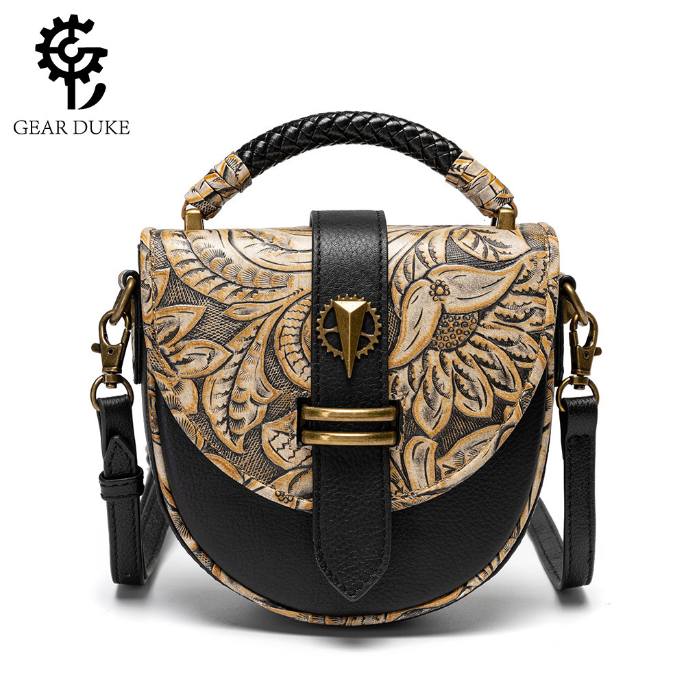 New Phone Niche Design Genuine Leather Women's Shoulder Crossbody Bag Emed Handbag ddmymoon
