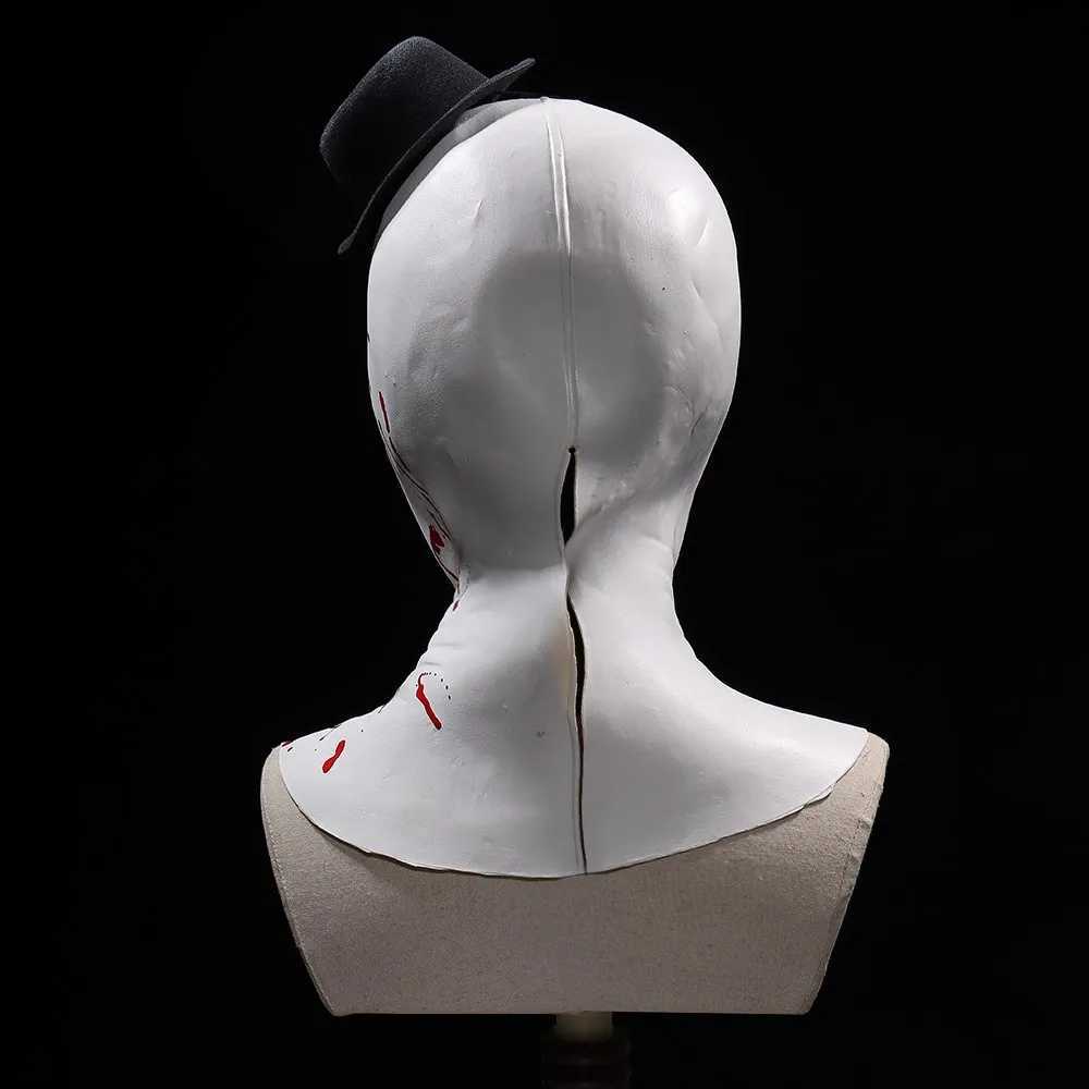 Horror Terrifier Art The Clown Mask Cosplay Creepy Bloody Demon Evil Joker Hat Latex Helmet Halloween Party Costume Props XJ250728