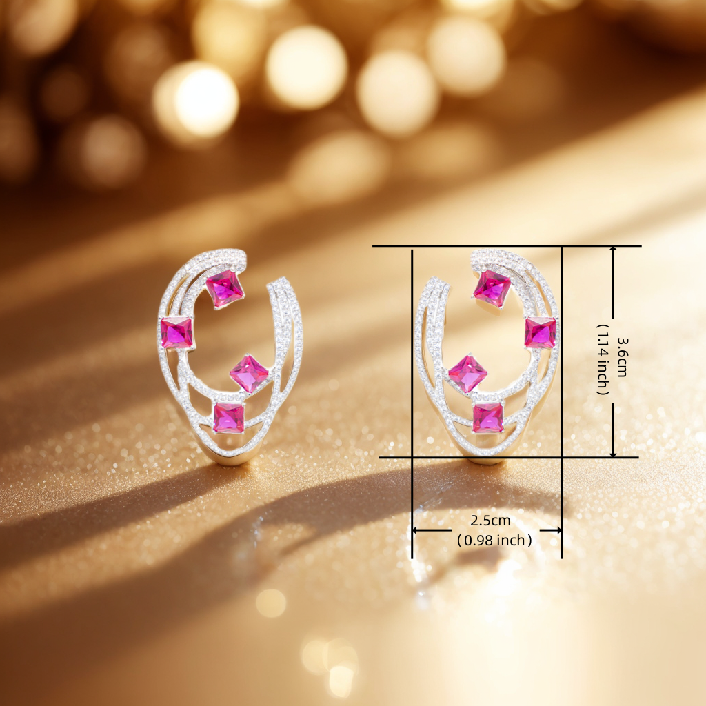 Minimalist 18K gold-plated earrings - 925 pure silver ear studs, small and simple anti-allergy classic fashion earrings women