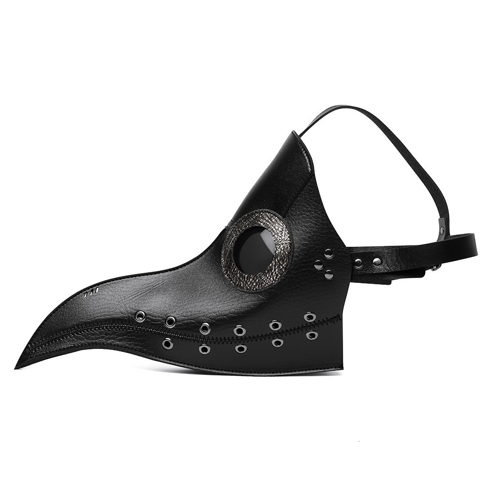 Halloween Punk Masquerade Plague Doctor Mask Novelty Funny Black Headgear Prop ddmymoon