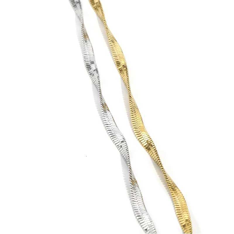 Hongtong Blade Chain Necklace for Women Men Fashion Stainless Steel Gold Color Silver Color 2/3/4/5MM 45/50/55/60CM Choker Gift XJ250708