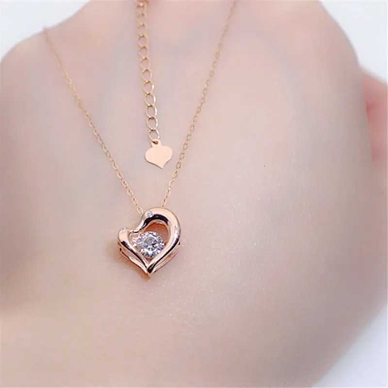 Dolphin Heart Pendant Necklace Rose Gold Plated Clavicle Chain Exquisite Jewelry for Banquets Z250910