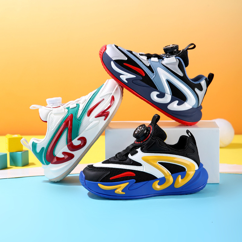 Boys' 2025 Spring New Children's Sports Mesh Breathable Boys Elementary School Students Non-Slip Wear-Resistant Running Shoes