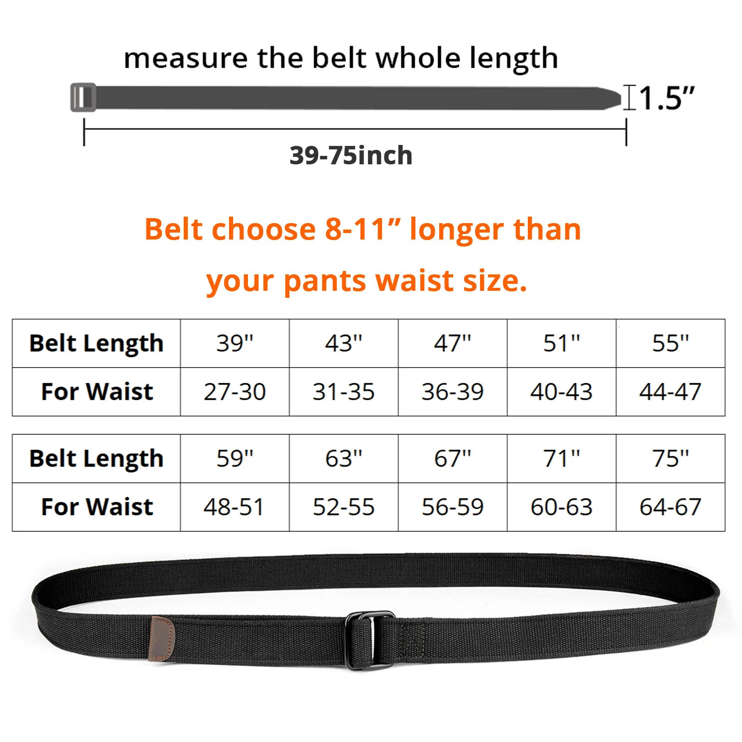 Plus Size 100190cm Big Tall Mens Double Ring Buckle Cotton Canvas Cloth Fabric Belts Web Black Waist Jeans 250716