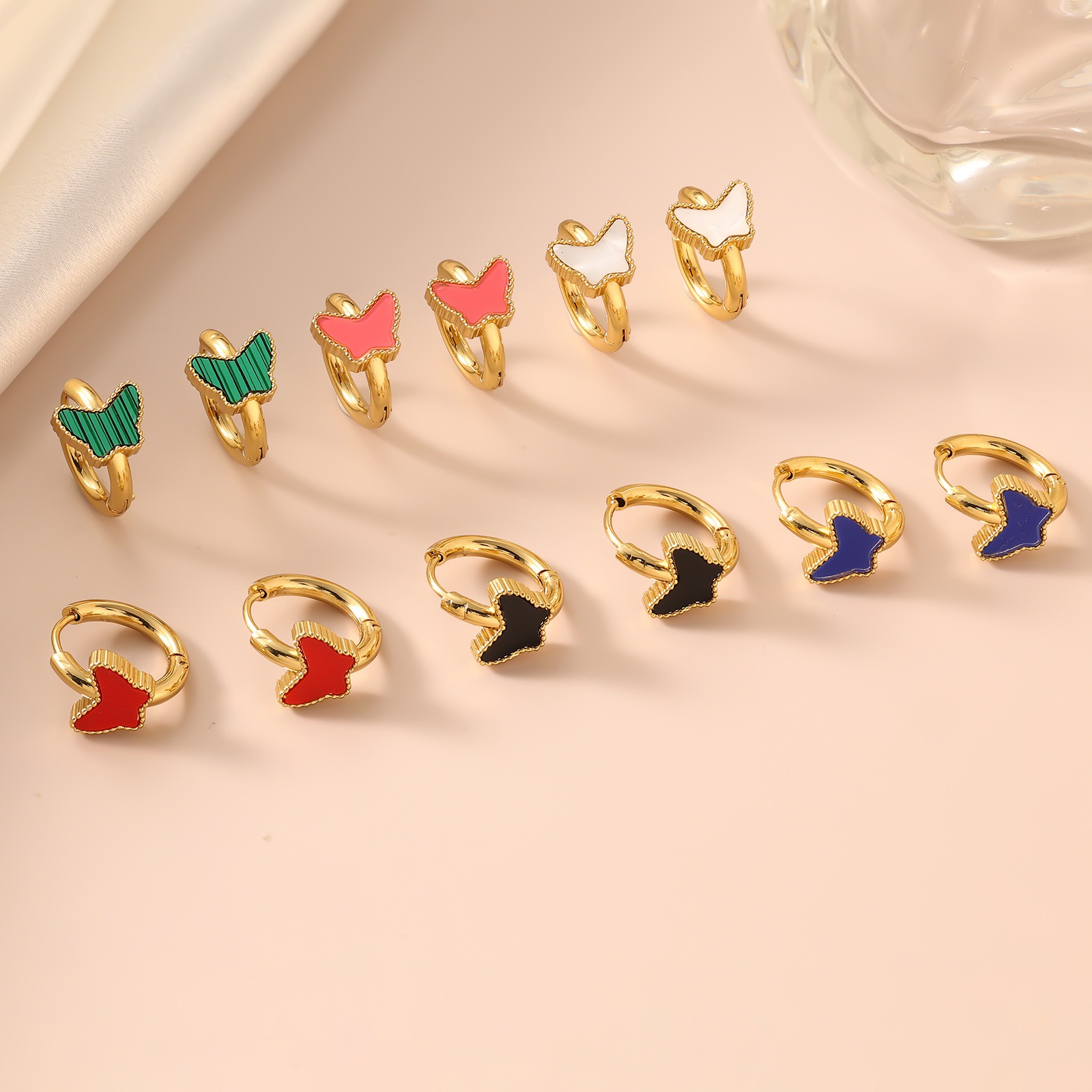 New Luxury Butterfly Hoop Earrings Now Available Stainless Steel Fashion Hoop Earrings