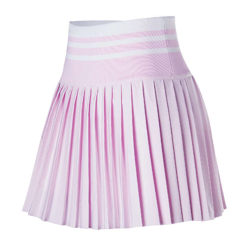 High Waist Sports Skirt for Women, Pleated Fees with Inner Lining, Double Layer Chuid-Dri Fashion Casual Color-Block Running Tennis Skort