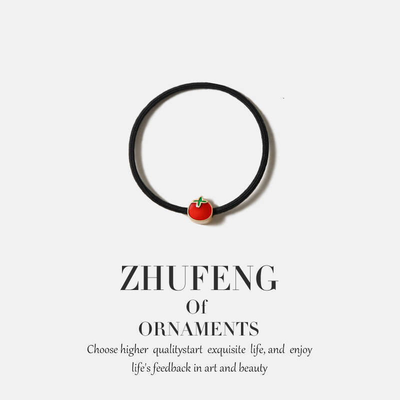 Cute Little Apple Tie Basic Girls Small Elastic Band Mori Girl Simple High Ponytail Versatile Hair Accessory