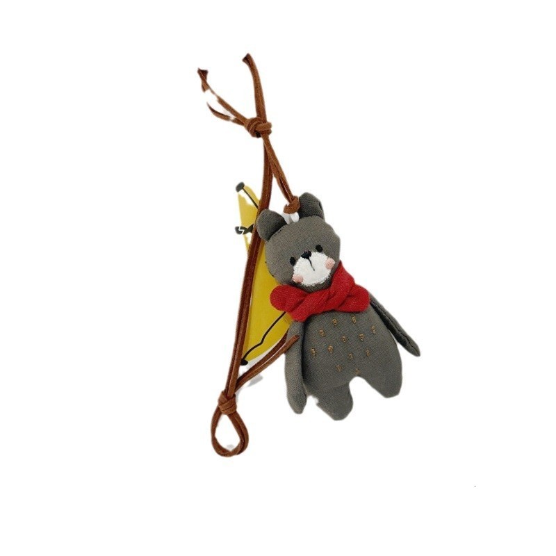 Cute Forest Style Ins Scarf Bear Cake Fabric Bunny Carrot Leather Rope Bag Pendant Sweater Chain Necklace 250726