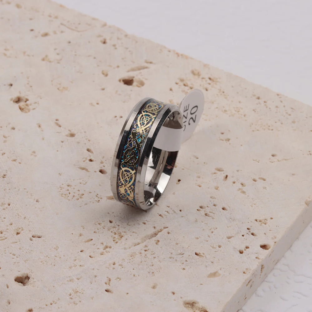 Wholesale 24Pcs/Lot Retro Dragon Waterproof Stainless steel Ring for Men Punk Style Party Gifts 250723