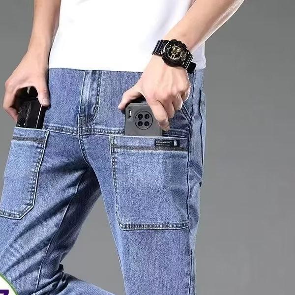 hot free shipping designer pants for man Multi pocket straight tube slim fit casual style