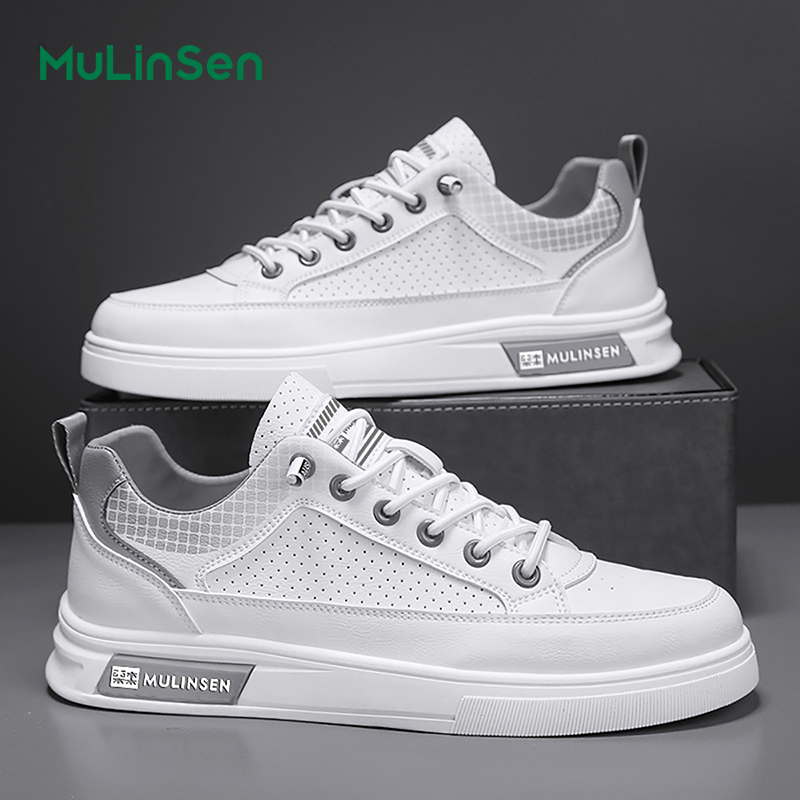 Mulinsen men's sneakers 2025 new style shoes men's summer breathable sports casual shoes white shoes all-match trendy shoes