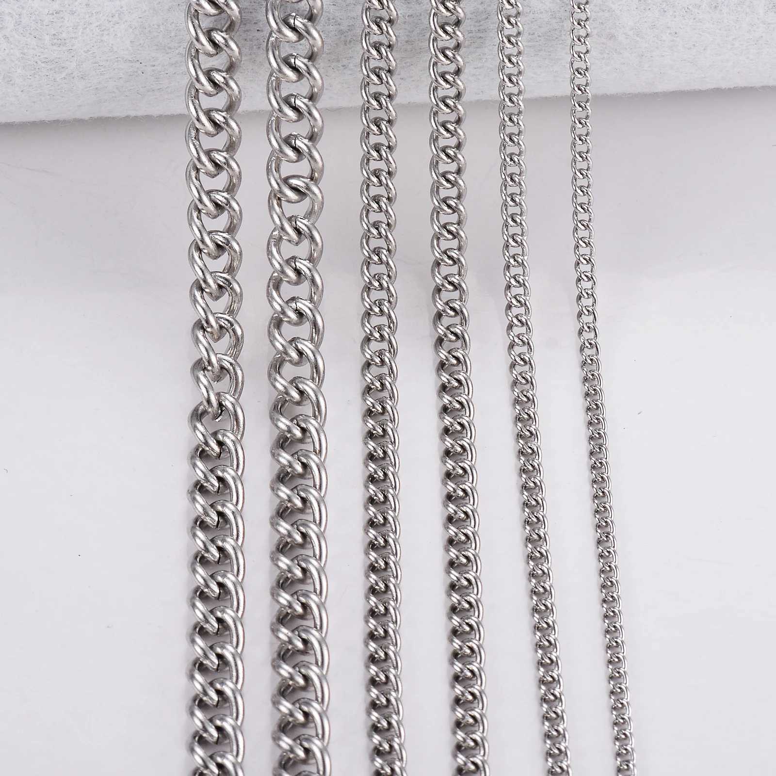 1Pc Stainless Steel Basic Link Chain Necklace 1.5/2/3/4.5mm Necklace Chain for DIY Pendant Necklace Jewelry Making XJ250708