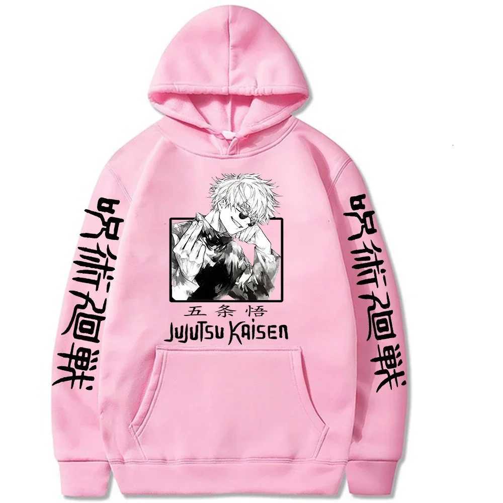 2025 Jujutsu Kaisen Hoodie Anime Gojou Satoru Printing Harajuku Mens Wool Hoodie Zipper Top Loose Long Sleeve W250408