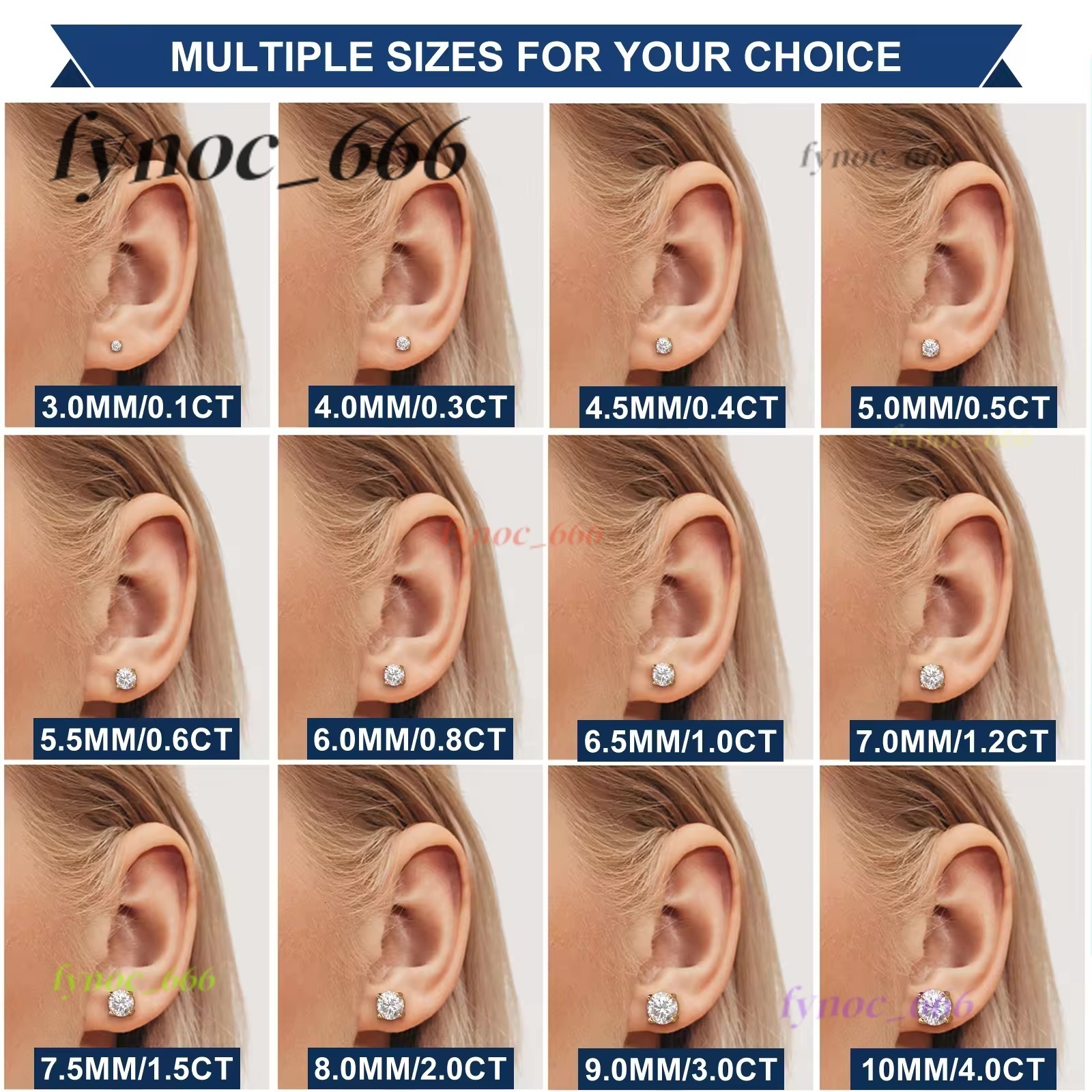 Fashion Lab Created Diamond Jewelry Design S925 Sterling Silver Custom Classic Women Men Moissanite Fine Stud Earrings