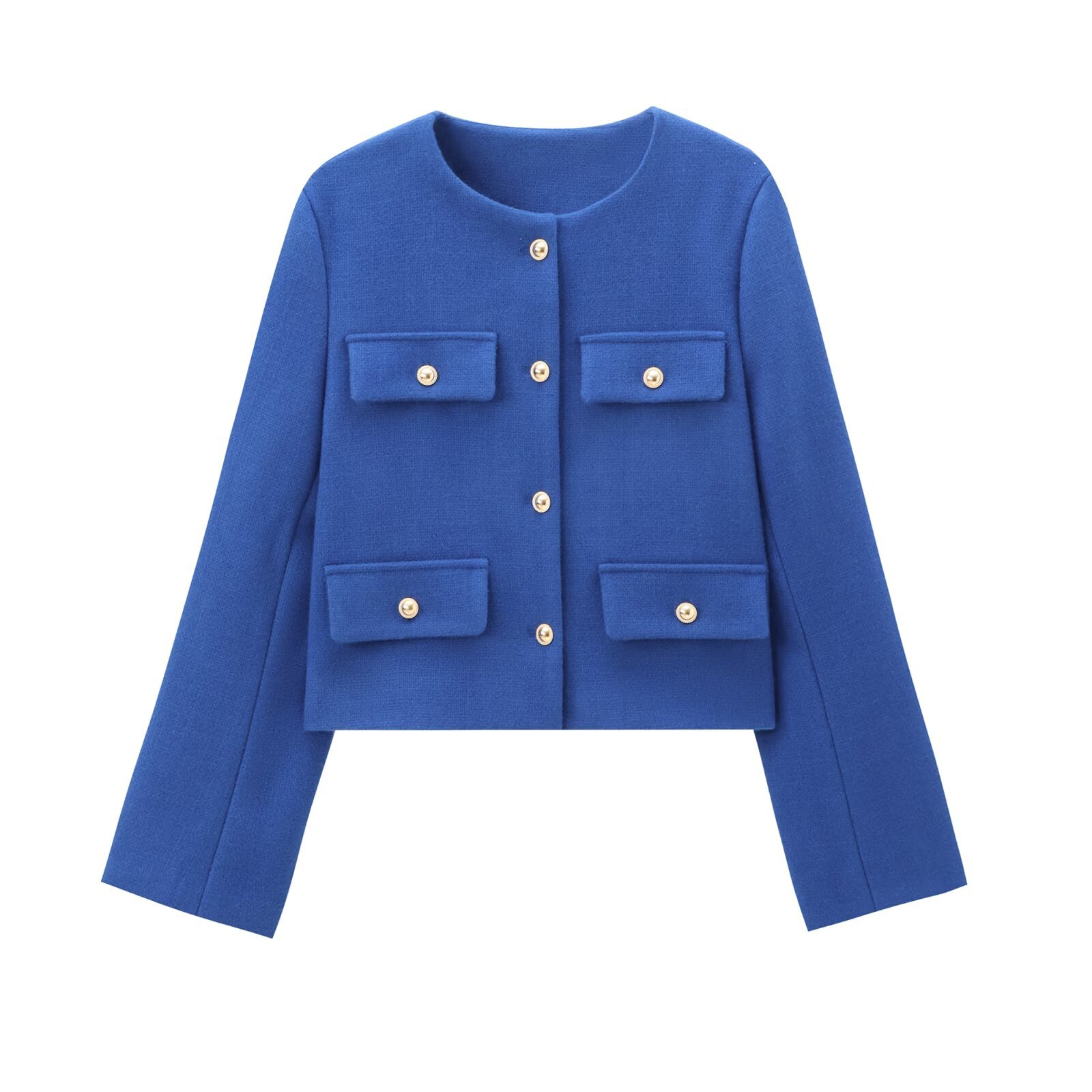 Free shipping autumn and winter new design women's fashion elegant button decoration short suit coat versatile simple coat hot sale