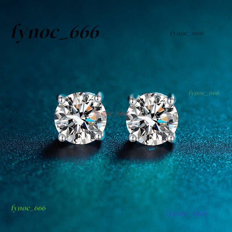 925 Sterling Silver Factory Wholesale FourClaw Moissanite Diamond Earrings