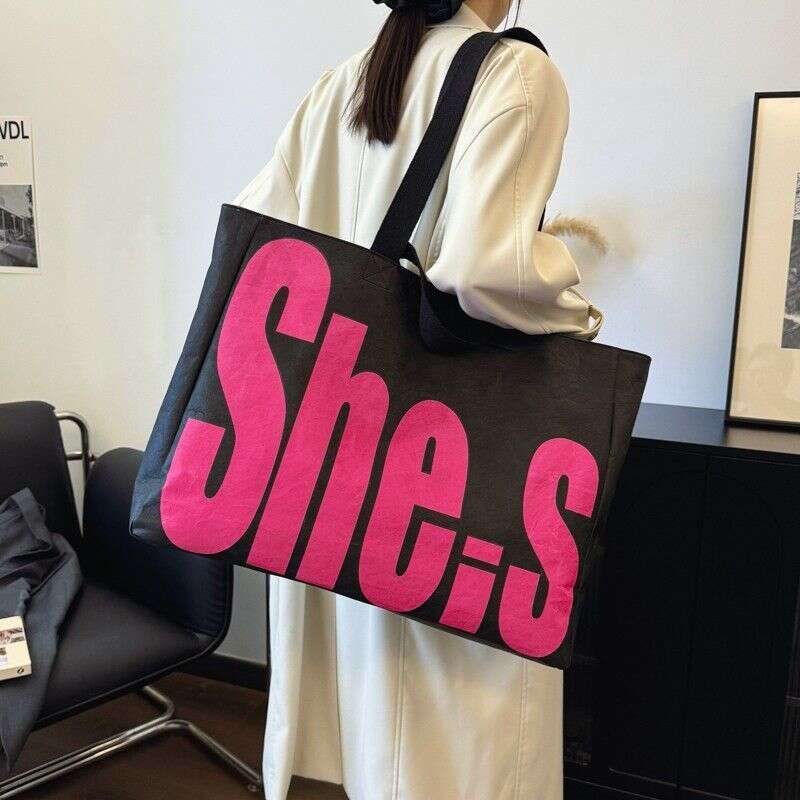 Designer Bag Tote bag Shoulder bag Single Trendy Cool Korean Style Backpack Extra Shopping Casual Versatile Tyvek Large Bag