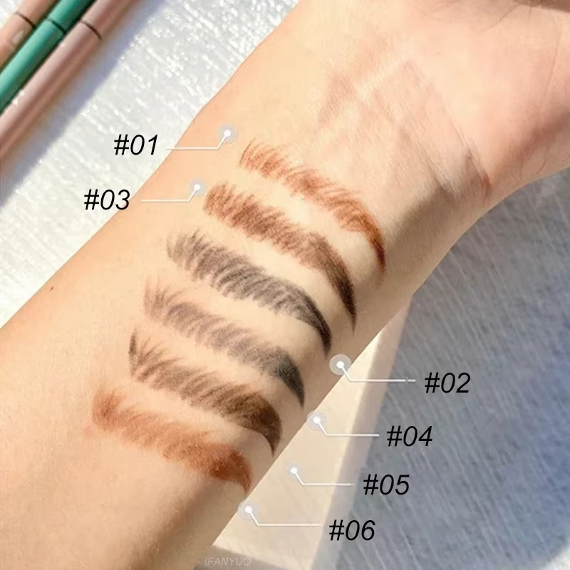 Colored Double Headed Waterproof Eyebrow Pens Eyebrow 2 In 1 Pen 6 Colors Perfect Eyebrow Long-Lasting Natural Makeup Double Head Brown Pencil Waterpr