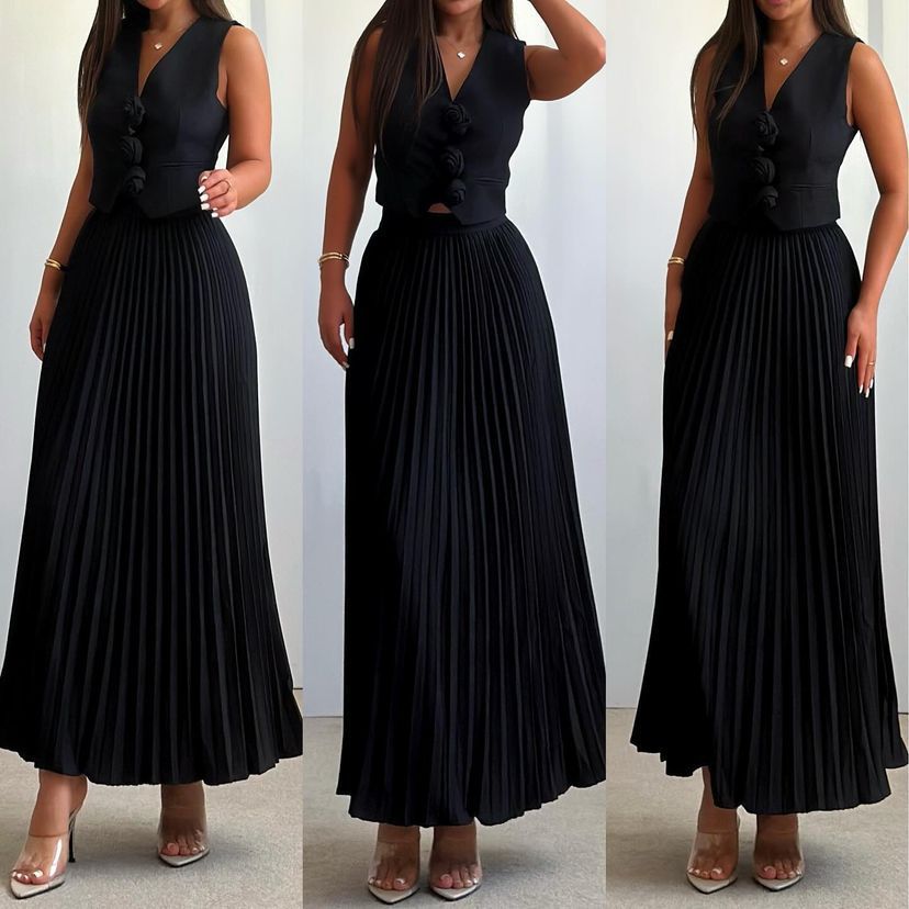 Free shipping designer dress for women Fashionable dress with breathable drape and casual long skirt