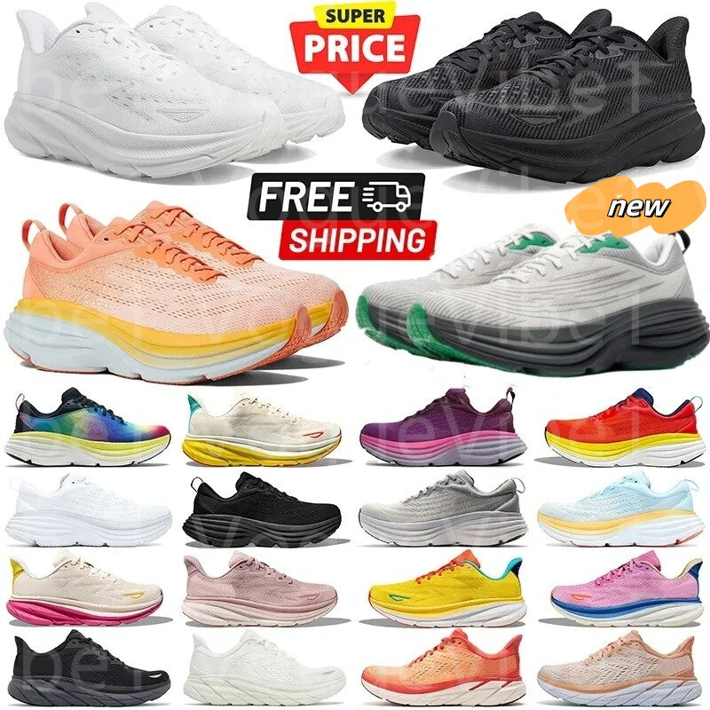 new bondi 9 8 clifton 8 9 kawana for mens womens running shoes designer sneakers triple black white purple hiking shoe breathable outdoor Sport trainer sneakers