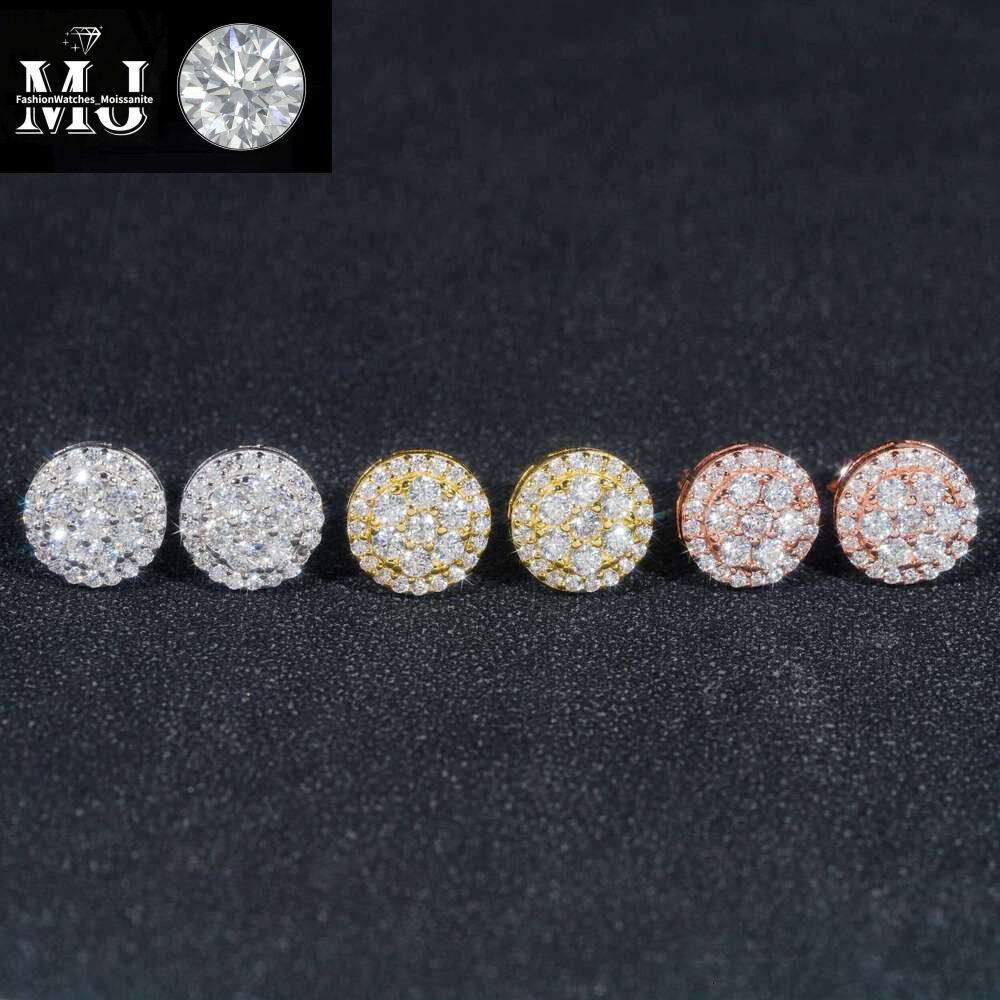 Gra Certificate Pass Dia Tester Iced Out Hip Hop Popular Sterg Sier VVS Moissanite Stud Earrings