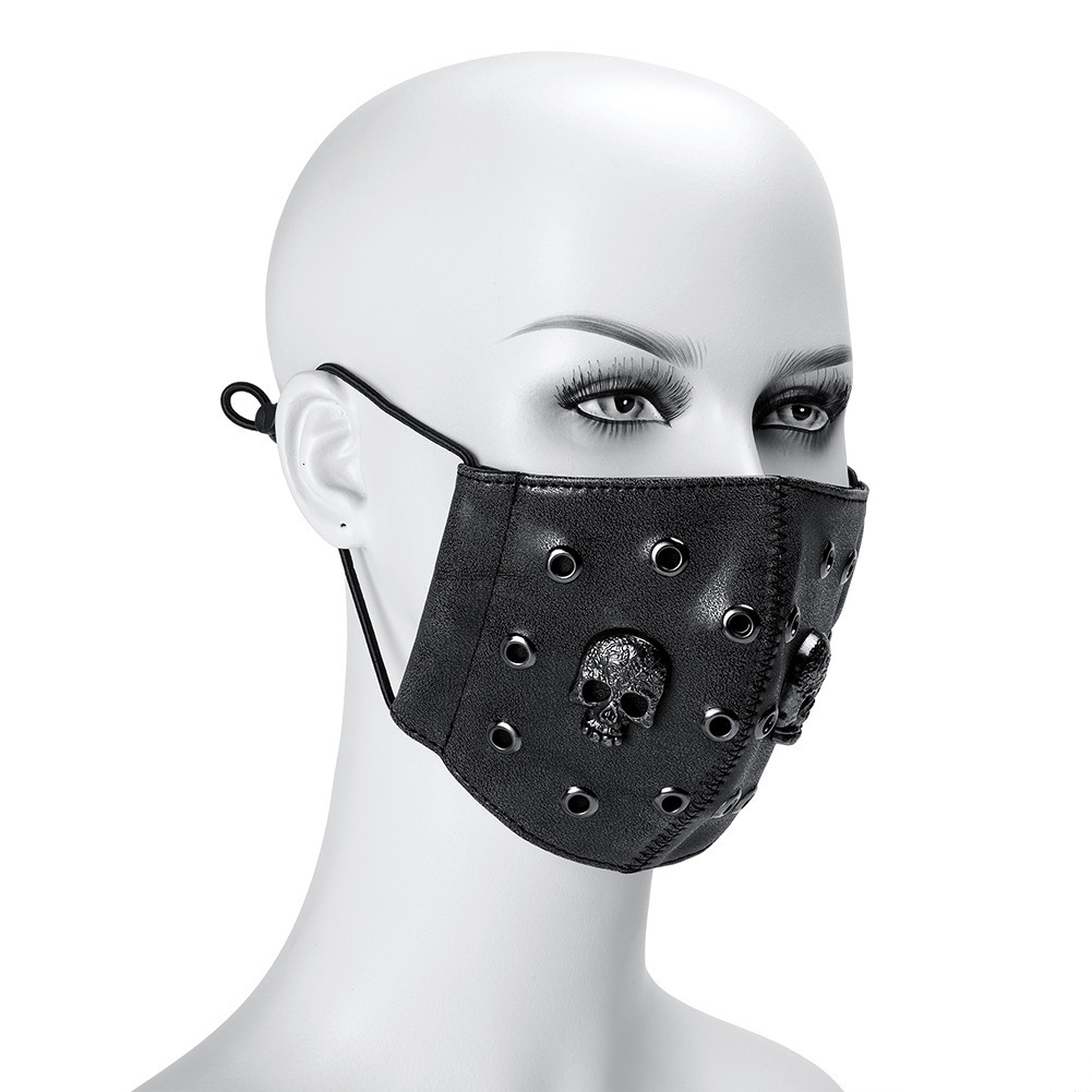 Punk PU Leather Unisex Skull PM2.5 Dust Mask Performance Costume Accessory ddmymoon