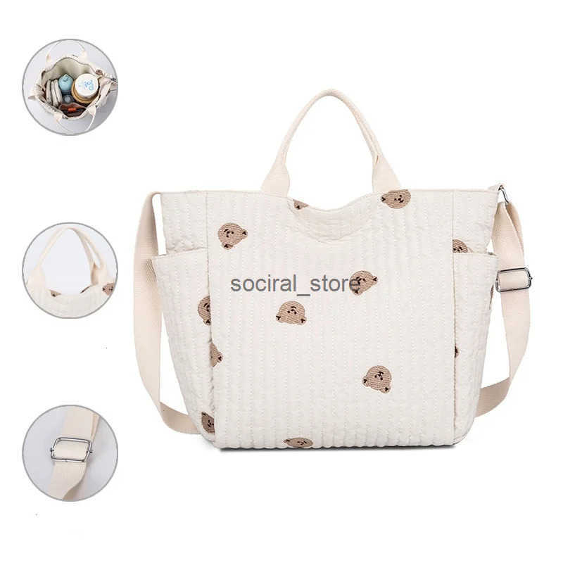 Diaper Handbag Embroidered Women Shoulder Crossbody Bag Hospital Travel Mother Kid Large Mommy Bag Baby Organizer Maternity Pack Q250728