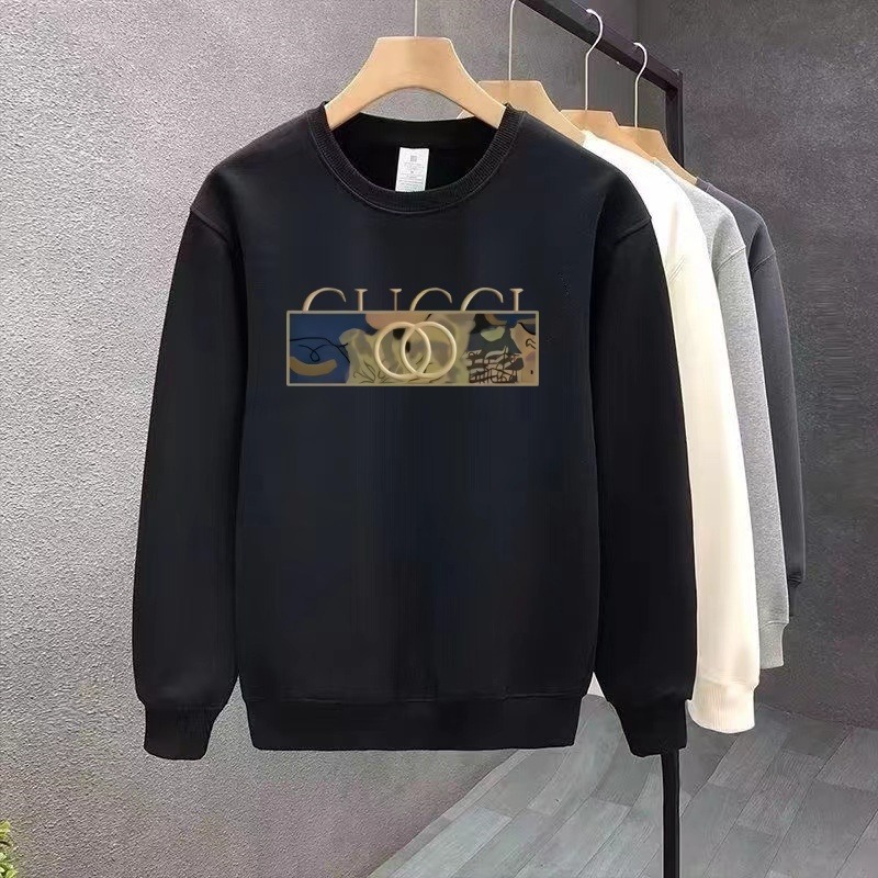 Men's High-End Cotton Fleece-Lined Sweatshirt Korean Style Fashionable Casual Versatile Outerwear for Autumn and Winter 2025s Round neck Shirts f