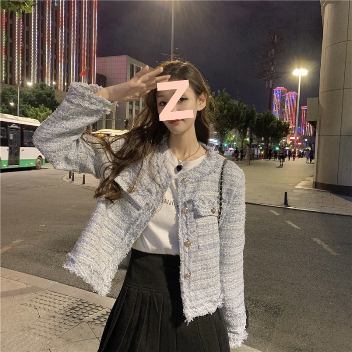 Designer Clothing French socialite tweed short coat for women 2025 Autumn/Winter New Style Slim and Elegant carded top for women free shipping