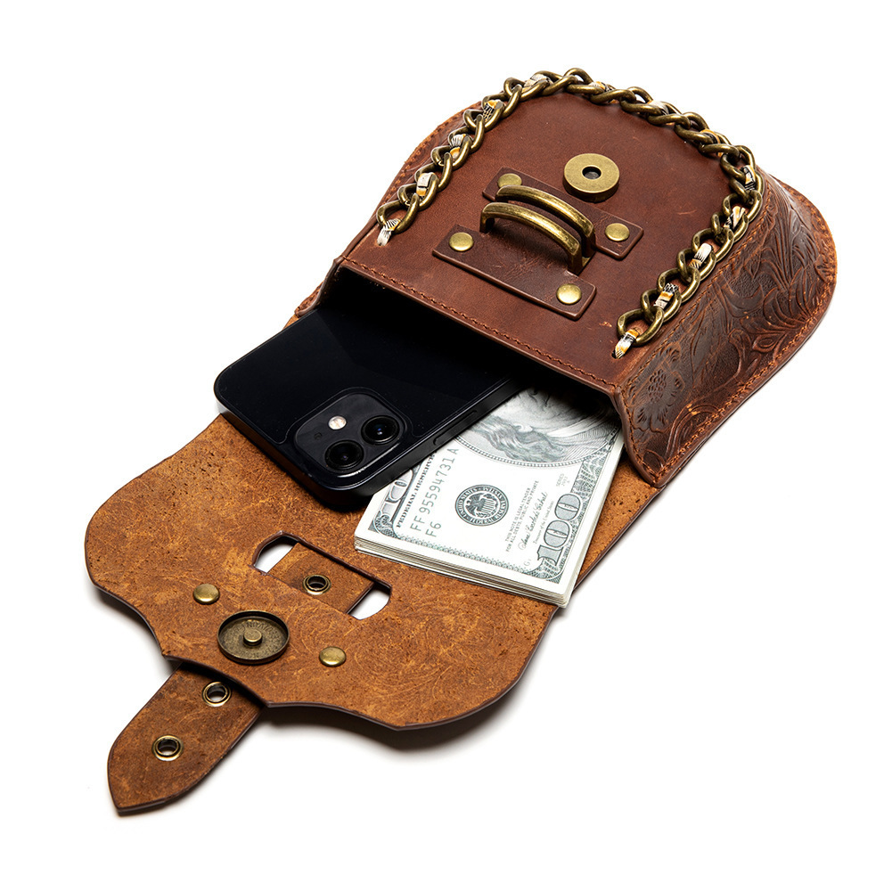 New Steampunk Women's Single Shoulder Wind Crossbody Chain Emed Shell Bag ddmymoon