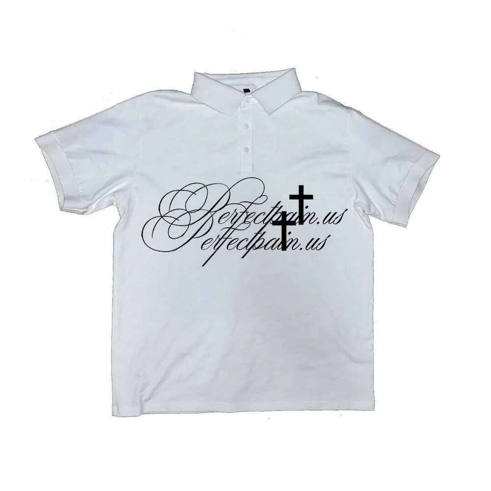 European And American Short Sleeved Summer Letter Printed Polo Shirt T-Shirt High Street Y2k Retro Top Casual Wear