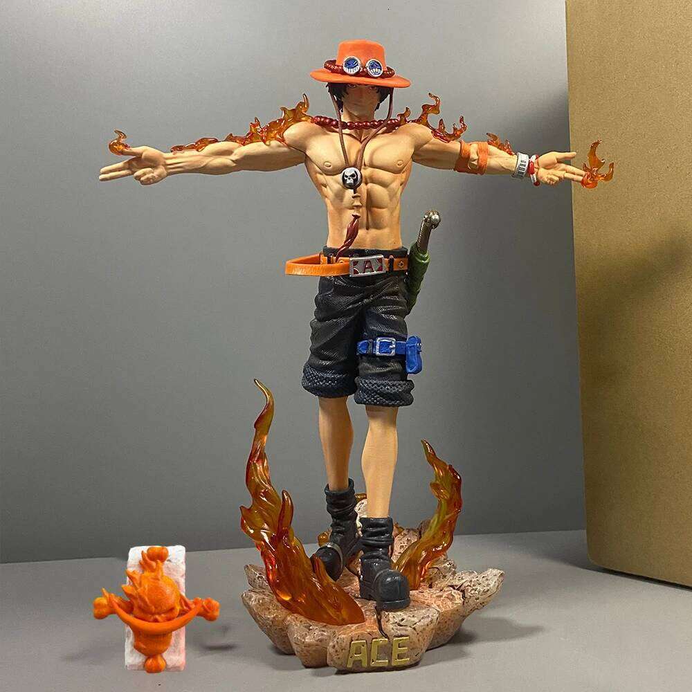 28cm Anime One Piece Figure Portgas D Ace Action Figurine PVC Statue Collectible Model Toys for childern christmas Gifts