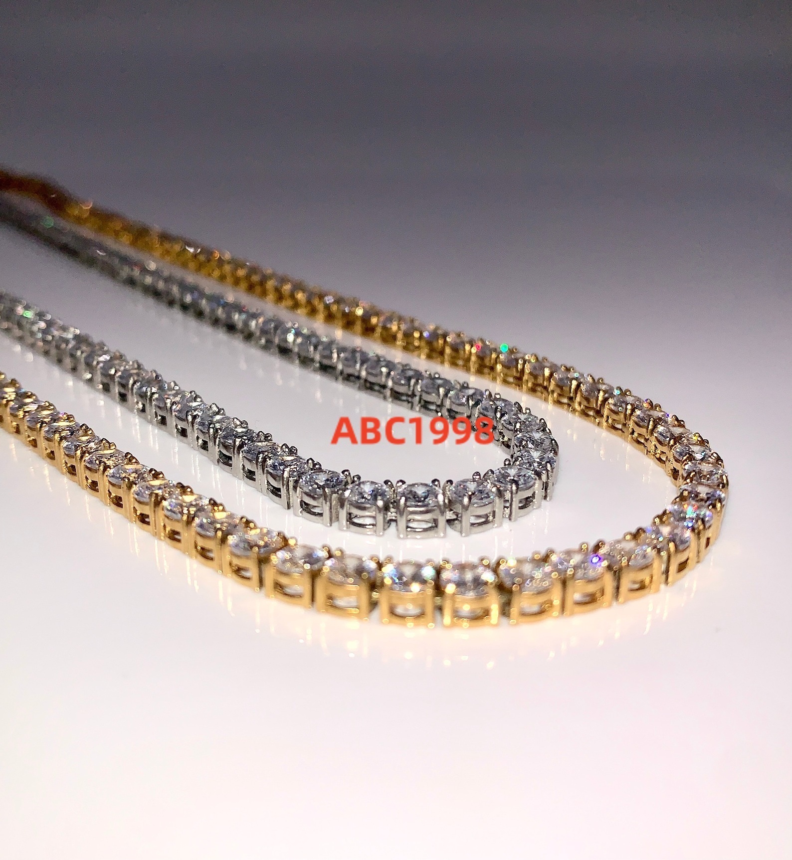 High Quality 18K White Gold Tennis Chain VVS Moissanite Diamond Solid Gold Link Mens Necklaces for Gift Engagement Fine Jewelry