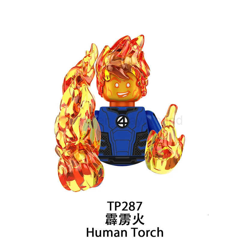 Disney Marvel Fantastic Four Human Torch Building Blocks Deadpool Mini Figures Minifigures Toys Bricks Gifts For Children Adults W250728