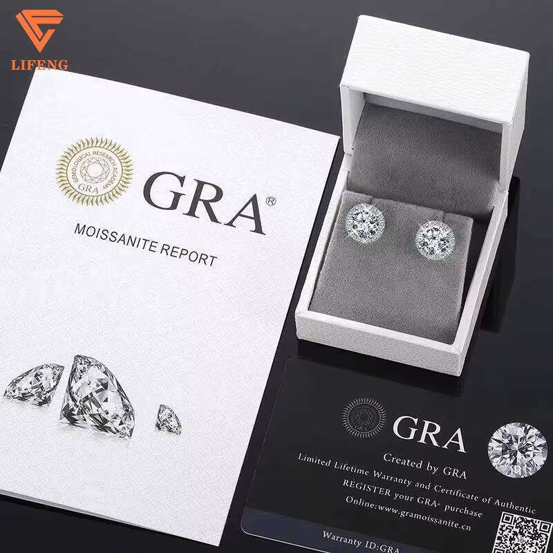 Stud Sterling Sier Drop Gra Certificate Hoop Men Vvs Moissanite Hip Hop Earrings