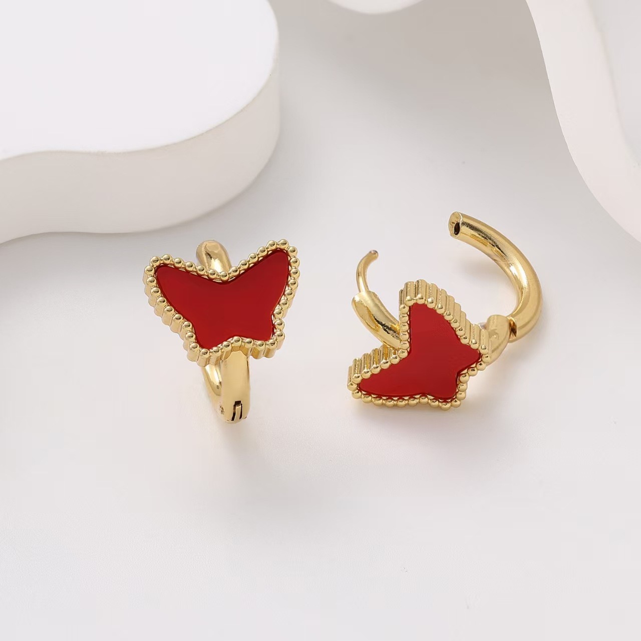 New Luxury Butterfly Hoop Earrings Now Available Stainless Steel Fashion Hoop Earrings