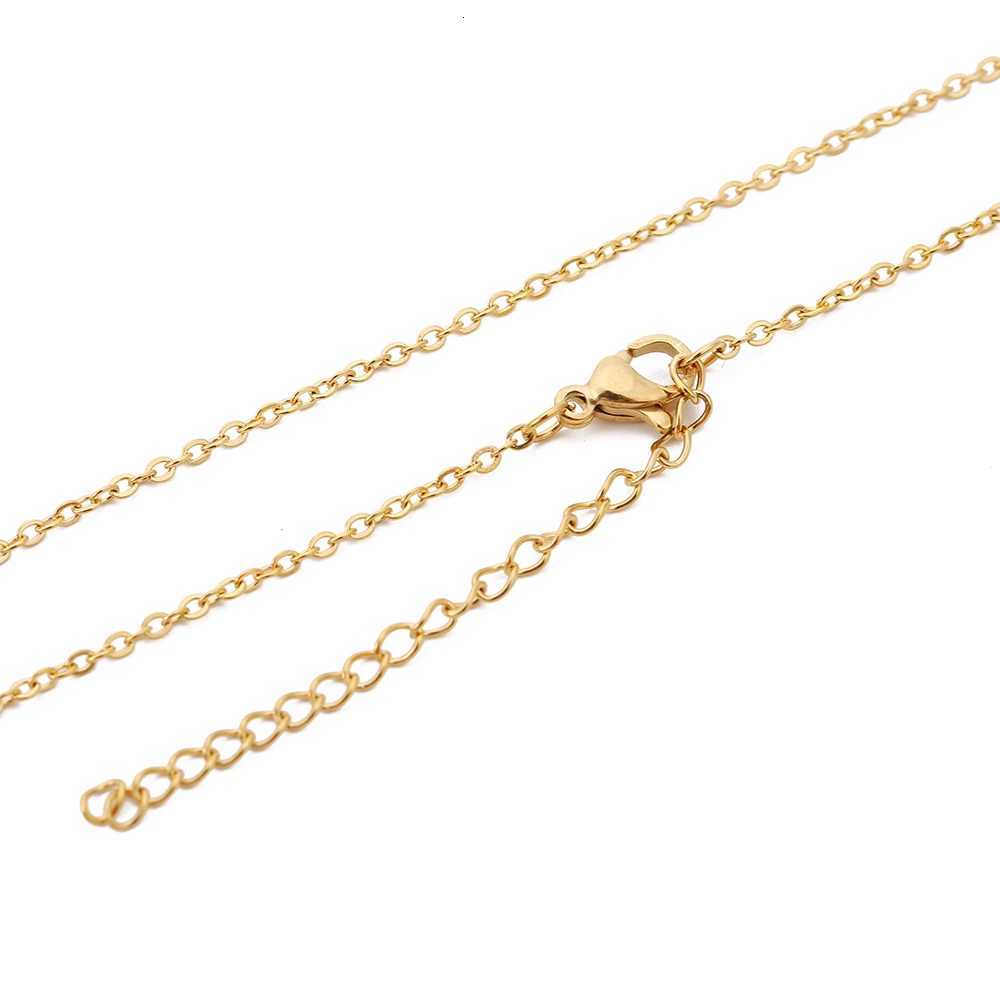 5pcs/Lot Stainless Steel 1 1.5 2mm Rolo Link Chain Necklace Gold 40 45 50 60CM Long Chain Lobster Clasp Necklace XJ250708