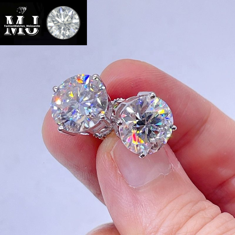 classic design sterg sier screw back GRA certificated dia moissanite stud earrings