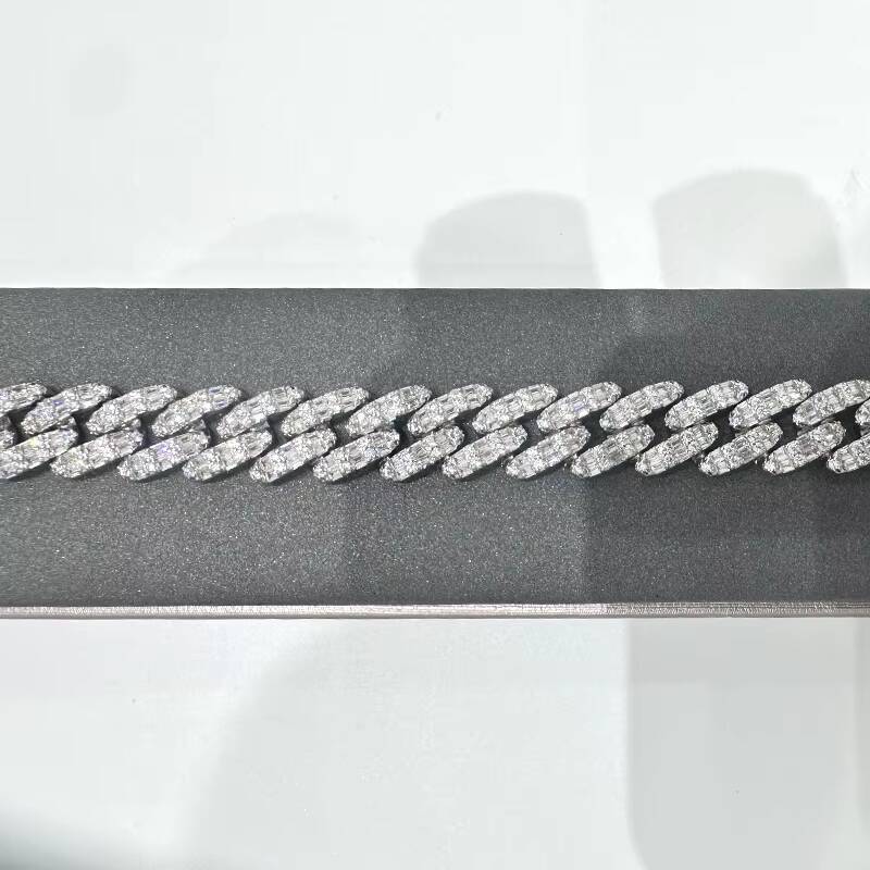 Unisex High Quality 925 Sterling Silver Cuban Chain Bracelets Fine Link Chain Jewelry Zircon Inlay Hip Hop Style Gold Plated