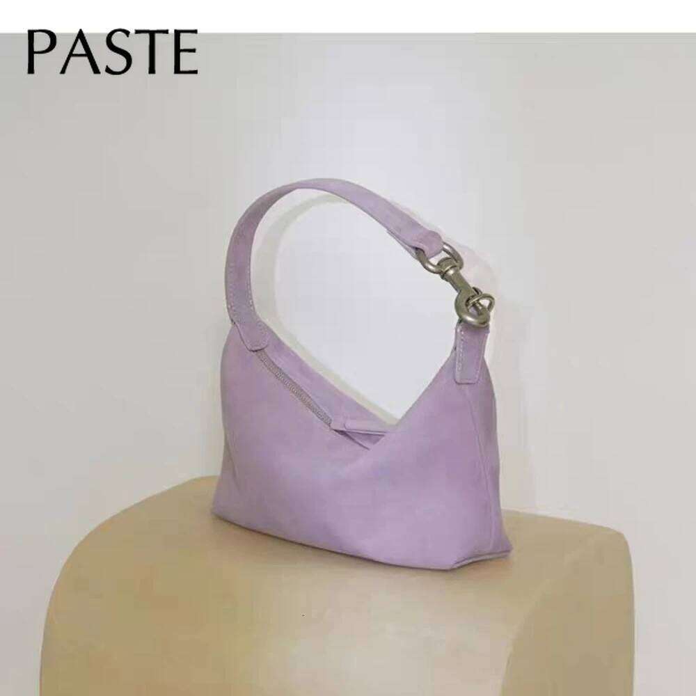 Real Lambskin Suede Leather Party for Women Hobo Shoulder Bag Single Crossbody Sac Underarm Dumpling Sweet Bags