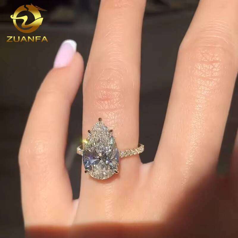 IGI Certified HPHT CVD Lab Grown Fancy Cut Dia 14K Real Gold Jewelry Engagement Wedding Ring for Women Man