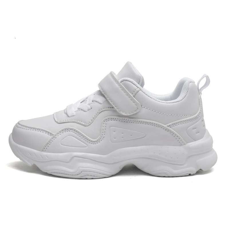 School White Children's Leather Sneakers Sports Games Dance Pure Black Boys' Shoes