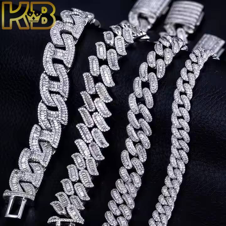 Fashion Jewelry Bracelets Fine Wholesale Price Hip Hop Iced Out D Color Diamond Vvs 925 Sterling Silver Moissanite Chain