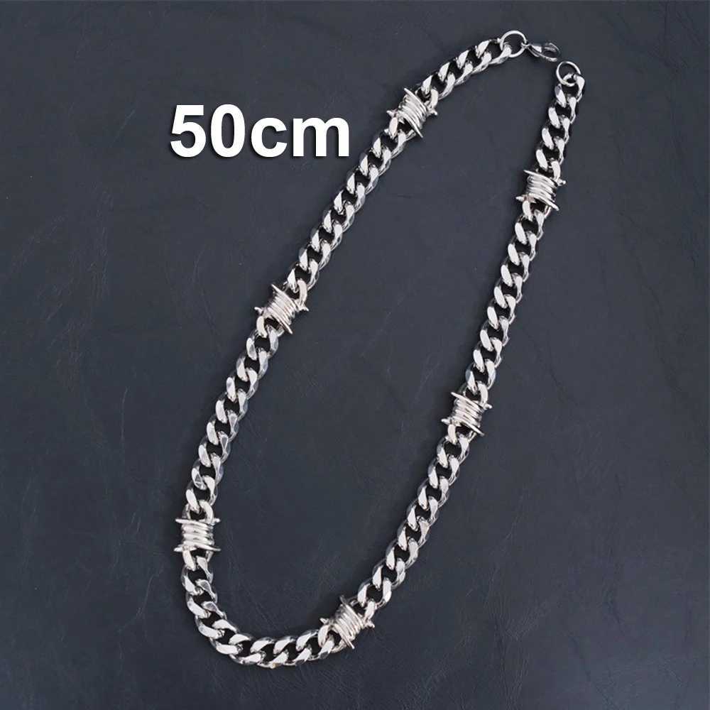 Barbed Wire Cuban Hiphop Bracelet Necklace for Women Men Stainless Steel Neo-Gothic Thorns Choker Necklace Bracelet Punk Jewelry XJ250708