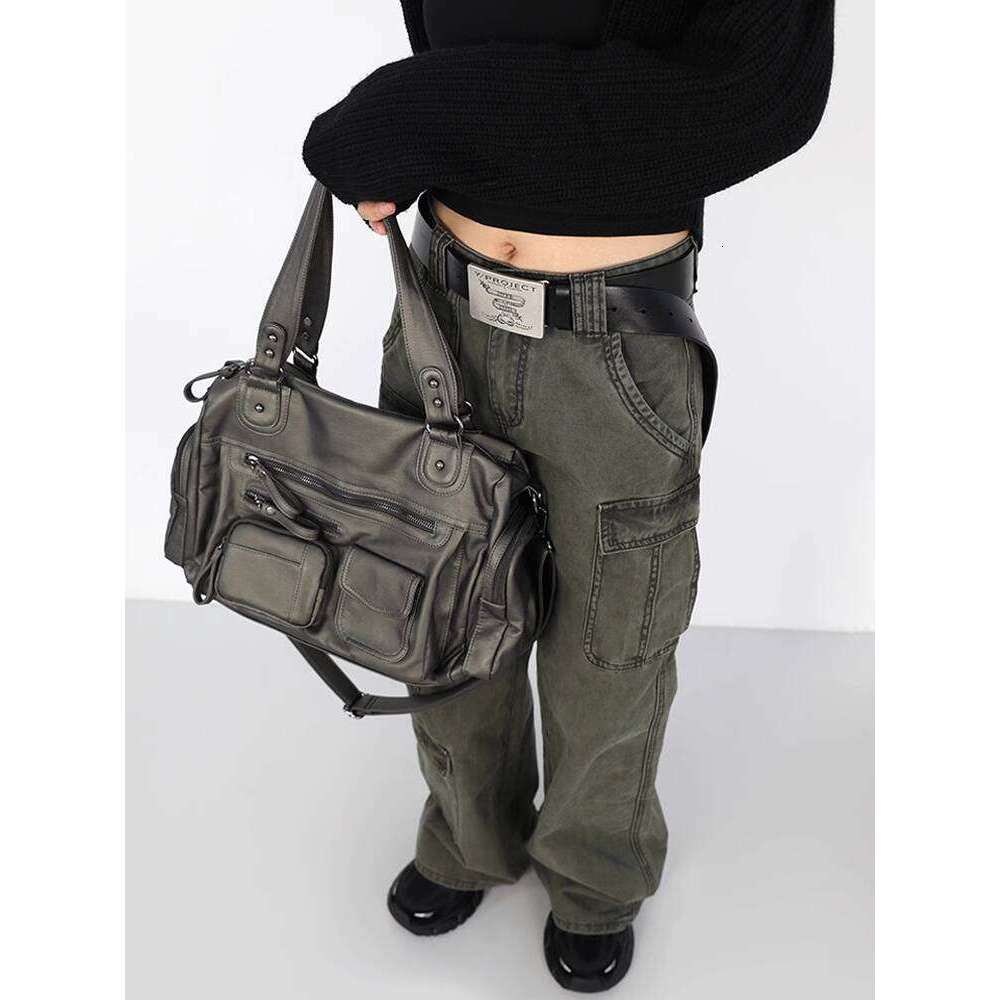 Designer Bag Tote Bag shoulder bag Simple Antique Green Lincoln Multi Pocket Zipper Hot Girl Motorcycle Y K Single Crossbody